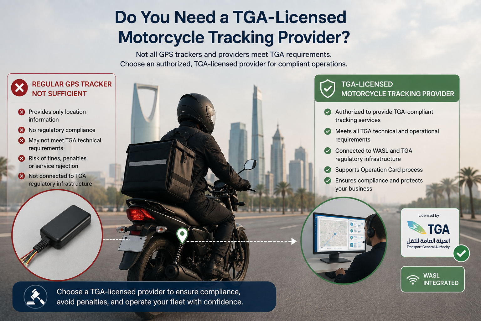 TGA motorcycle tracking